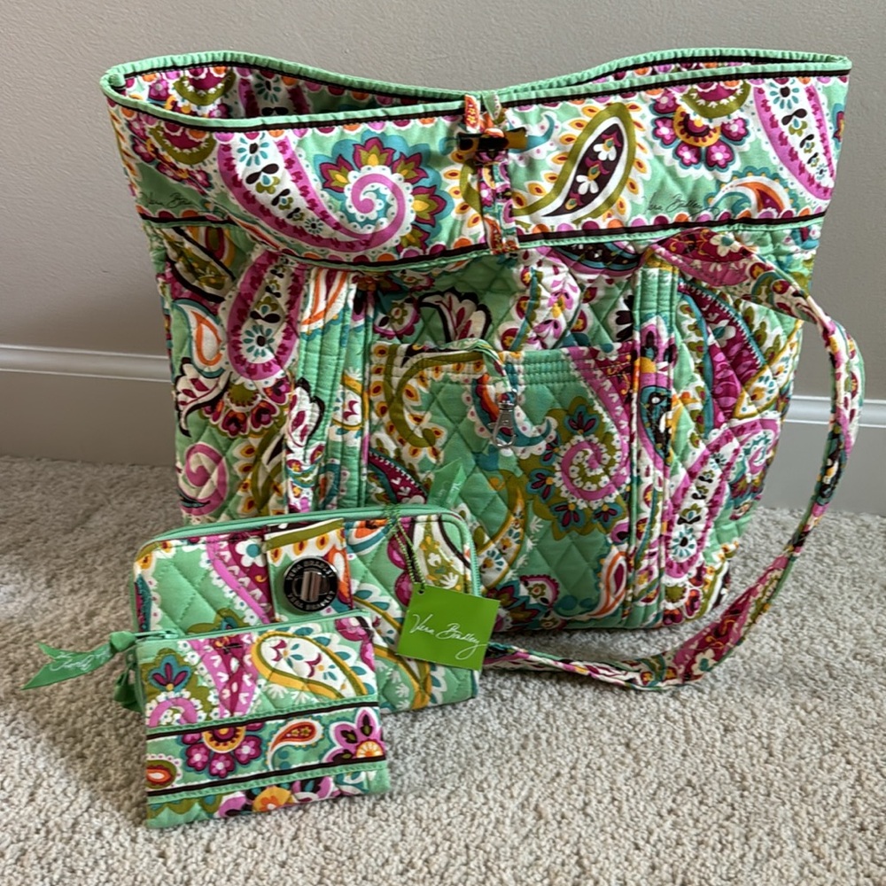 Vera Bradley - 3 Piece Tutti Frutti "Vera" tote, wallet, coin purse